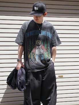 「EXAMPLE（エグザンプル）のアイテム」を使った、MFC STORE 中目黒さん（メンズ・170cm）の夏コーディネート