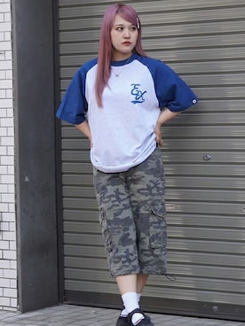 「EXAMPLE（エグザンプル）のアイテム」を使った、MFC STORE 中目黒さん（レディース・158cm）の夏コーディネート