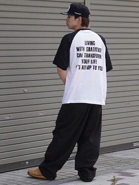「EXAMPLE（エグザンプル）のアイテム」を使った、MFC STORE 中目黒さん（メンズ・170cm）の夏コーディネート