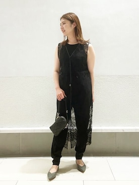 「アイテム（パンプス、グリーン系）」を使った、mioさん（レディース・162cm）の夏コーディネート