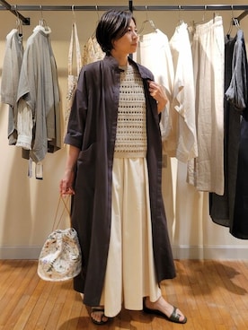 「アイテム（サンダル、グリーン系）」を使った、LOISIR_staffさん（レディース・152cm）の夏コーディネート