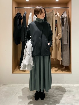 LOISIR(ロワズィール)の「ウール梳毛天竺タートルネックワンピース