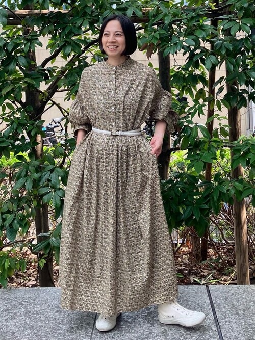 ロワズィール LOISIR リネン混　ロングワンピース　ブロックチェック LOISIR⭐︎チェックワンピース ロワズィール LOISIR リネン混 ロング