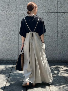 「アイテム（ジャンパースカート）」を使った、LOISIR_staffさん（レディース・152cm）の夏コーディネート