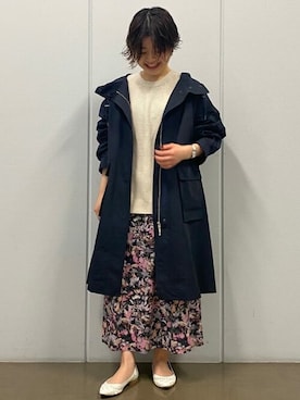 「ニットベスト」｜「アイテム（ナイロンジャケット）」を使った、ayakaさん（レディース・151cm）の冬コーディネート
