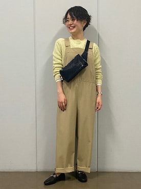 「リラックス」｜「アイテム（オールインワン・サロペット）」を使った、ayakaさん（レディース・151cm）の春コーディネート