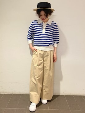「マリン」｜「アイテム（帽子）」を使った、ayakaさん（レディース・151cm）の夏コーディネート