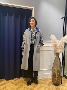 「寒い」｜「アイテム（デニムジャケット）」を使った、mahoさん（レディース・167cm）の秋コーディネート