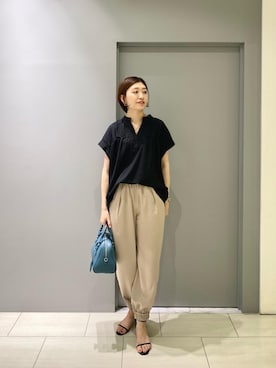 「アイテム（ボストンバッグ）」を使った、mahoさん（レディース・167cm）の夏コーディネート