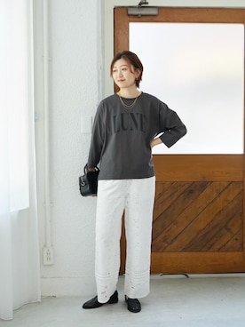 「アイテム（ボストンバッグ）」を使った、mahoさん（レディース・167cm）の秋コーディネート