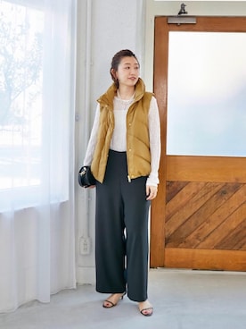 「おでかけ」｜「アイテム（サロペット/オーバーオール）」を使った、mahoさん（レディース・167cm）の秋コーディネート