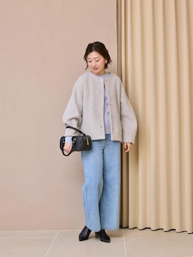 「アイテム（ノーカラーコート）」を使った、mahoさん（レディース・167cm）の秋コーディネート