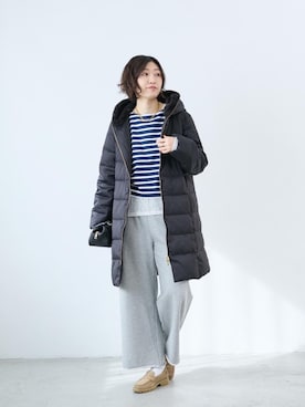 「寒い」｜「アイテム（ダウンジャケット/コート）」を使った、mahoさん（レディース・167cm）の秋コーディネート