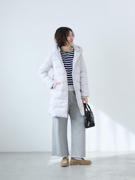 「寒い」｜「アイテム（ダウンジャケット/コート）」を使った、mahoさん（レディース・167cm）の秋コーディネート