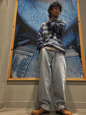 「Levi's（リーバイス）のアイテム（ニット/セーター）」を使った、リーバイス STAFF MENさん（メンズ・178cm）の冬コーディネート