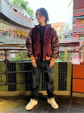 「Levi's（リーバイス）のアイテム（MA-1）」を使った、リーバイス STAFF MENさん（メンズ・173cm）の冬コーディネート