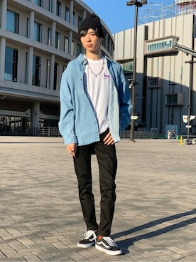 「Levi's（リーバイス）のアイテム（帽子）」を使った、リーバイス STAFF MENさん（メンズ・173cm）の春コーディネート