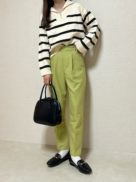 「reca（レカ）のアイテム（スラックス）」を使った、naochiさん（レディース・162cm）の冬コーディネート