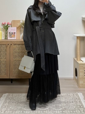 「アイテム（トレンチコート）」を使った、naochiさん（レディース・162cm）の秋コーディネート