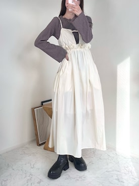 「マイベストコーデ2023」｜「アイテム（ワンピース/ドレス）」を使った、naochiさん（レディース・162cm）の冬コーディネート