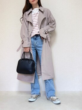 「アイテム（トレンチコート）」を使った、naochiさん（レディース・162cm・20代）の春コーディネート