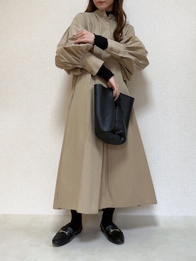 「アイテム（トートバッグ）」を使った、naochiさん（レディース・162cm）の冬コーディネート