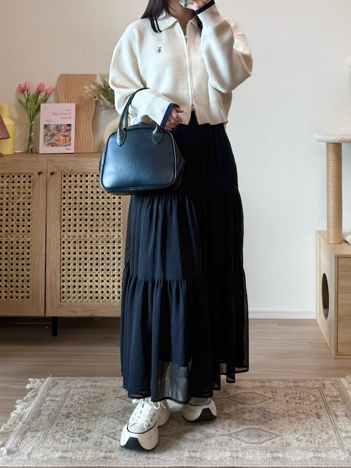 セール】【2025AW新色登場】ライン衿ジップブルゾン（ニット/セーター