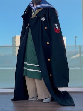 「アイテム（ピーコート）」を使った、まさん（メンズ・160cm）の秋コーディネート