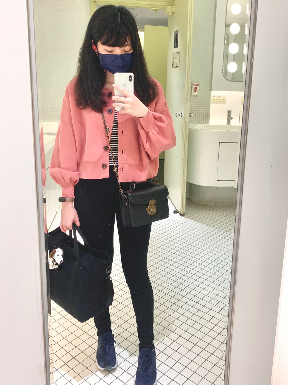「mysty womanのアイテム（ジャケット/アウター、ピンク系）」を使った、琳 ¨̮さん（レディース・157cm）の春コーディネートの1枚目の写真