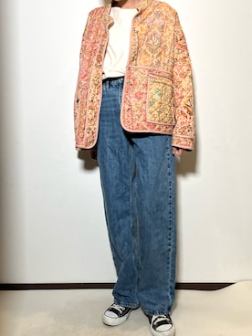 「ユニクロU」｜「アイテム（ジャケット/アウター）」を使った、宇佐美 彩さん（レディース・163cm）の春コーディネート