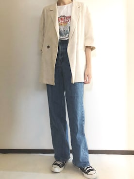 「CONVERSE（コンバース）のCONVERSE コンバース オール スター オックス / ALL STAR OX(BLACK) 32160321（スニーカー）」を使った、宇佐美 彩さん（レディース・163cm・30代）の秋コーディネート