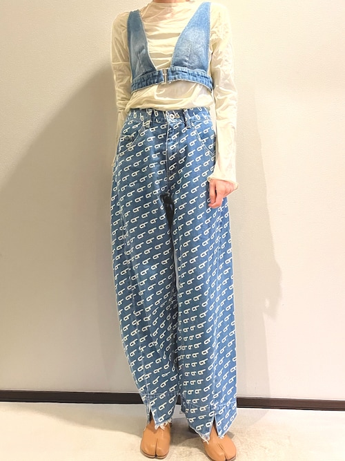 【アダムエロペ】ルーズフィットアジャストデニム サステナブル】・【新色追加】ルーズフィットアジャストデニム