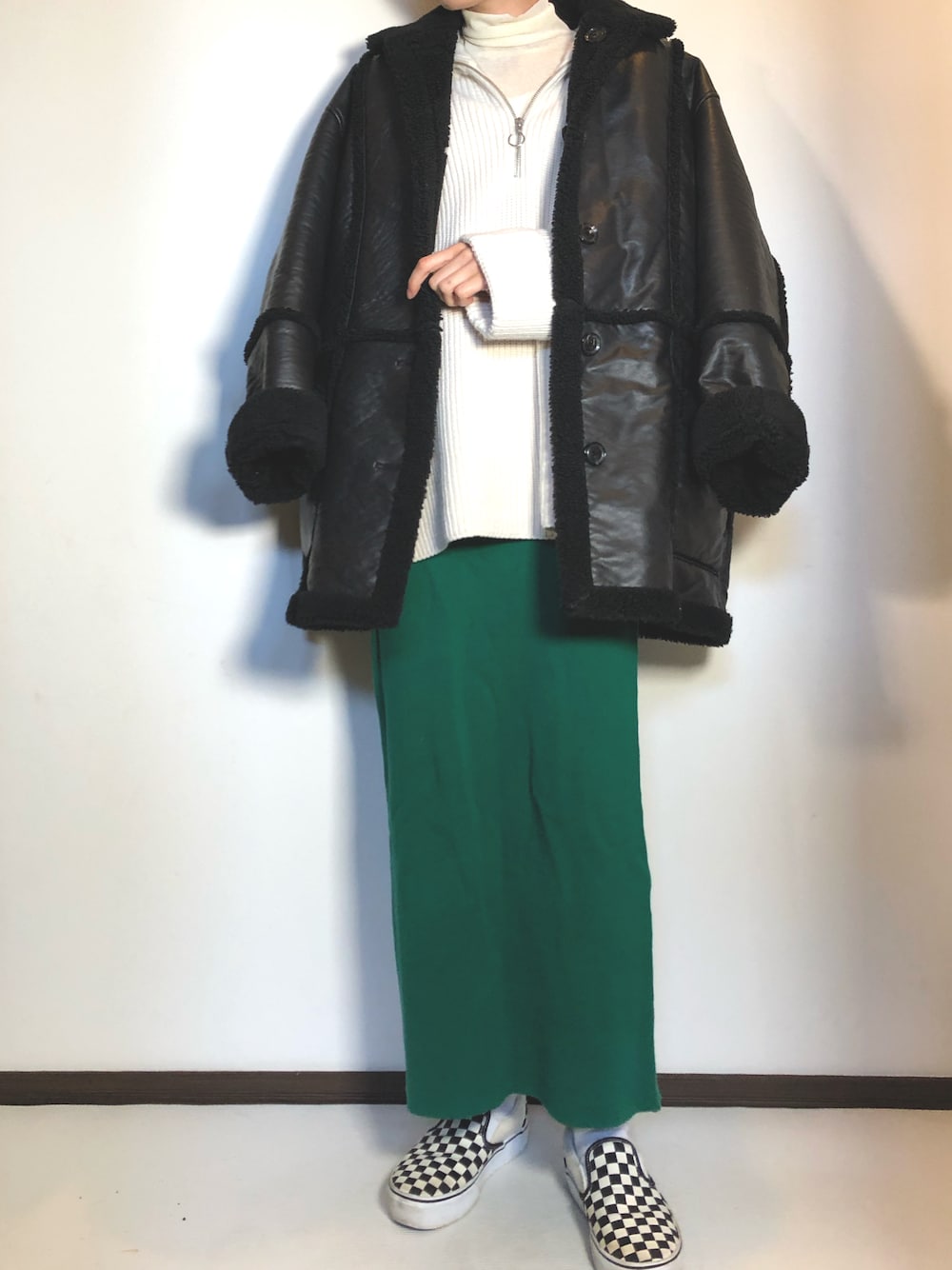 6(ROKU)＞FAKE LEATHER BOA JACKET COAT/コートを使った人気 
