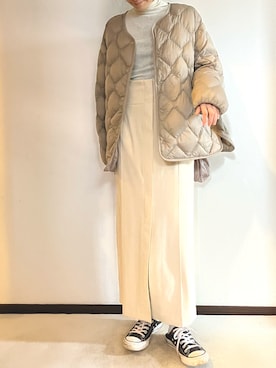 「CONVERSE（コンバース）のCONVERSE コンバース オール スター オックス / ALL STAR OX(BLACK) 32160321（スニーカー）」を使った、宇佐美 彩さん（レディース・163cm・30代）の秋コーディネート
