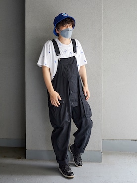 「antiqua（アンティカ）のアイテム（サロペット/オーバーオール）」を使った、KAMEKINGさん（メンズ・171cm）の秋コーディネート