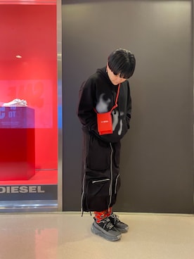 「DIESEL（ディーゼル）のアイテム（スカート）」を使った、negiさん（レディース・159cm）の冬コーディネート