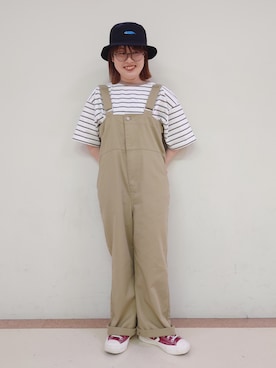 「Dickies（ディッキーズ）のアイテム（オールインワン・サロペット）」を使った、sakiさん（レディース・147cm）の春コーディネート