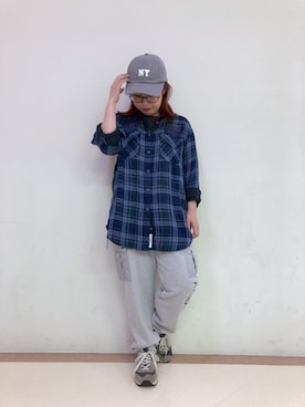 「AVIREX（アヴィレックス）のLINE CREW SOCKS/ ラインクルーソックス（ソックス/靴下）」を使った、sakiさん（レディース・147cm）の秋コーディネート