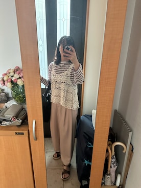 IENA（イエナ）の「コットンリネンワイドVネックジレ◇（ニット