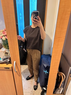 「IENA（イエナ）のアイテム（トートバッグ）」を使った、まろんさん（レディース・160cm）の秋コーディネート