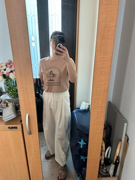 「FRAMeWORK（フレームワーク）のアイテム（シューズ）」を使った、まろんさん（レディース・160cm）の夏コーディネート