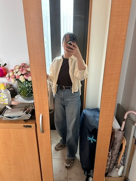 「IENA（イエナ）のアイテム（トートバッグ）」を使った、まろんさん（レディース・160cm）の秋コーディネート