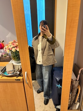 「アイテム（その他アウター、ベージュ系）」を使った、まろんさん（レディース・160cm）の秋コーディネート