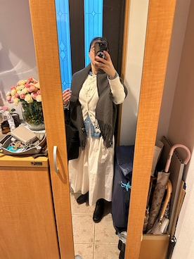 「アイテム（ストール/ショール）」を使った、まろんさん（レディース・160cm）の秋コーディネート