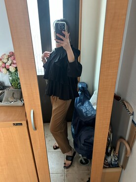 「STRAWBERRY-FIELDS（ストロベリーフィールズ）のアイテム（パンツ）」を使った、まろんさん（レディース・160cm）の春コーディネート