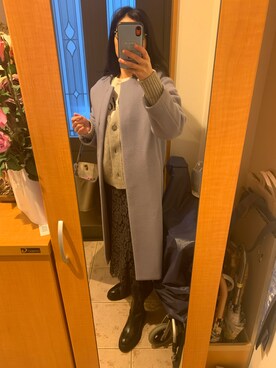 「IENA（イエナ）のレース裾フレアスカート◆（スカート）」を使った、まろんさん（レディース・160cm）の冬コーディネート