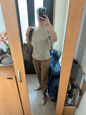 「STRAWBERRY-FIELDS（ストロベリーフィールズ）のアイテム（パンツ）」を使った、まろんさん（レディース・160cm）の夏コーディネート