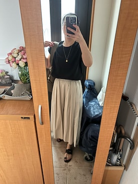 「IENA（イエナ）の【CORSO ROMA 9/コルソローマノーヴェ】FLAT SANDALS / サンダル（サンダル）」を使った、まろんさん（レディース・160cm）の夏コーディネート