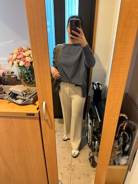 「plage（プラージュ）のアイテム（スラックス）」を使った、まろんさん（レディース・160cm）の春コーディネート