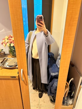 「アイテム（その他アウター、ブルー系）」を使った、まろんさん（レディース・160cm）の冬コーディネート